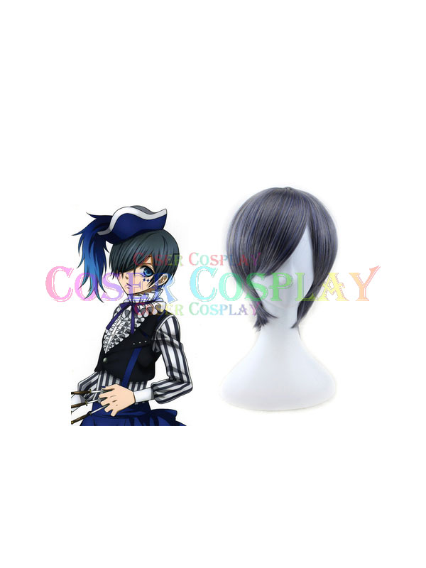 1206 Black Butler Ciel Phantomhive Blue Anime Cosplay Wig